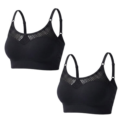 Women's Hollow Mesh Push Up Sports Bra