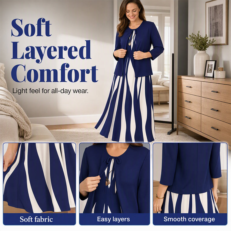 Flattering Geometric Dress Set