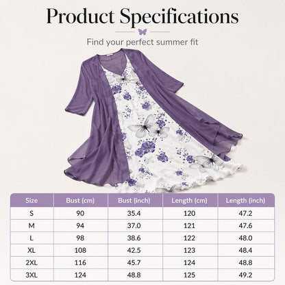 🌸 50% OFF NOW! Women’s Boho Floral Maxi Dress & Cover-Up Set