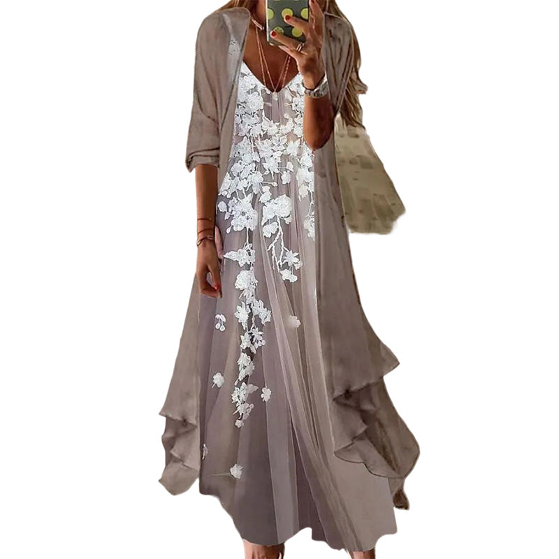 🌸 50% OFF NOW! Women’s Boho Floral Maxi Dress & Cover-Up Set