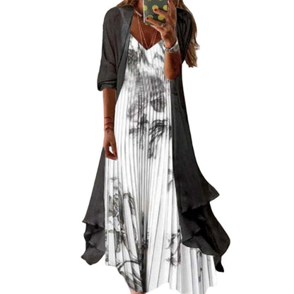 🌸 50% OFF NOW! Women’s Boho Floral Maxi Dress & Cover-Up Set