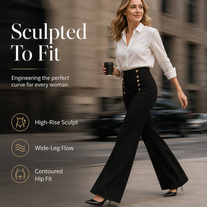 Women's High-Waisted Double-Breasted Pants