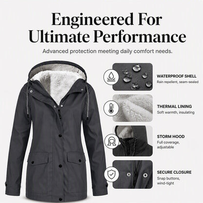 💖LAST DAY SALE 70% OFF🧥Women's Plush-Lined Windproof Hooded Jacket