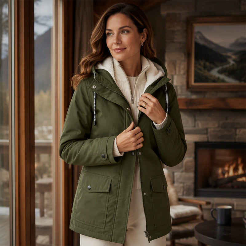 💖LAST DAY SALE 70% OFF🧥Women's Plush-Lined Windproof Hooded Jacket