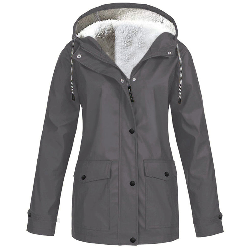 💖LAST DAY SALE 70% OFF🧥Women's Plush-Lined Windproof Hooded Jacket