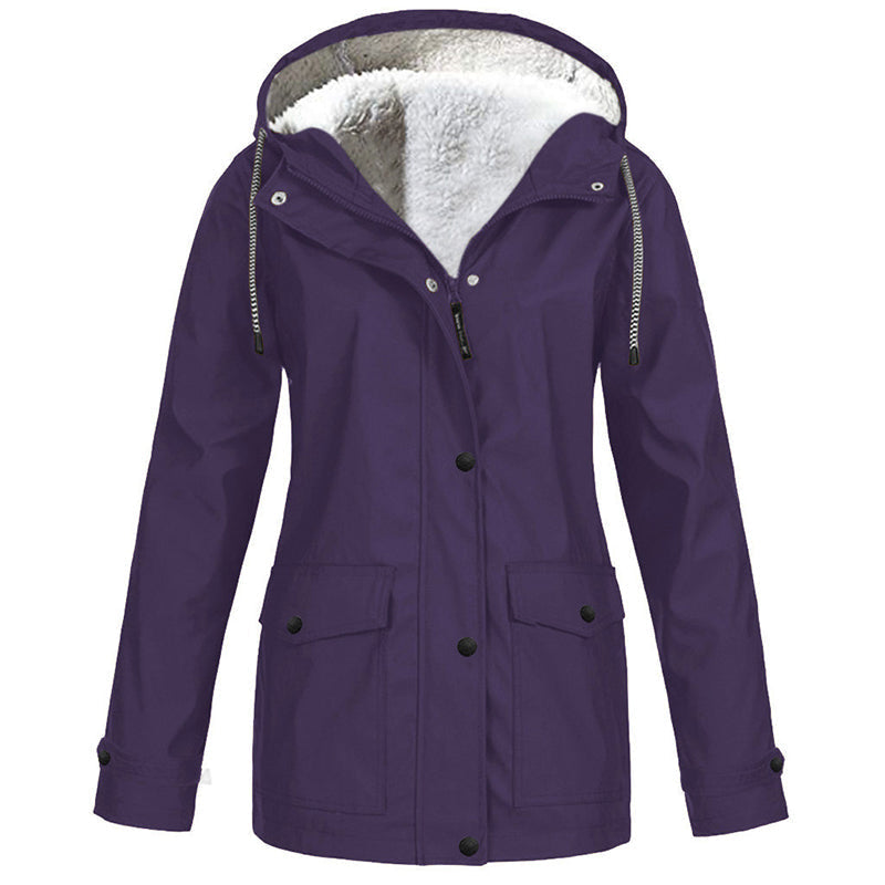 💖LAST DAY SALE 70% OFF🧥Women's Plush-Lined Windproof Hooded Jacket