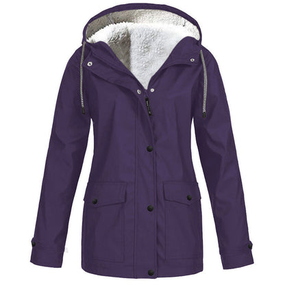 💖LAST DAY SALE 70% OFF🧥Women's Plush-Lined Windproof Hooded Jacket
