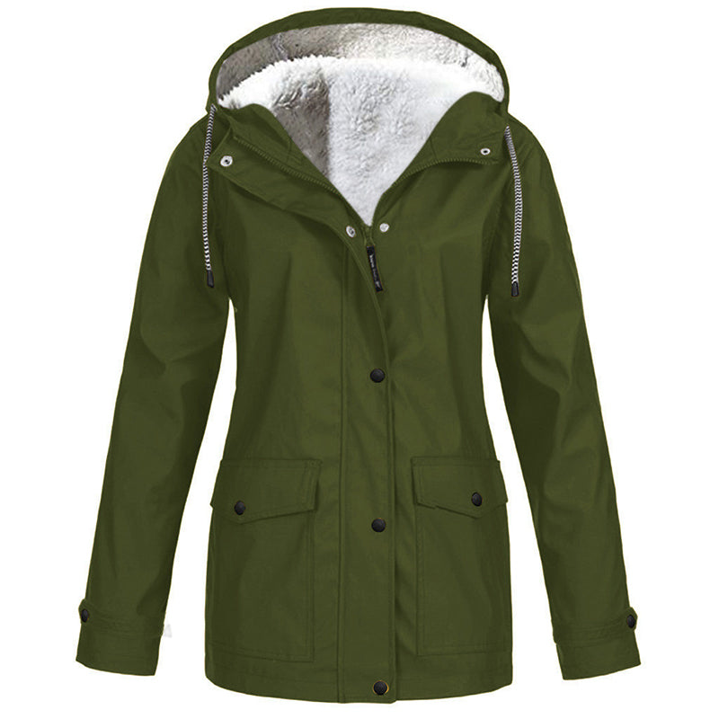💖LAST DAY SALE 70% OFF🧥Women's Plush-Lined Windproof Hooded Jacket