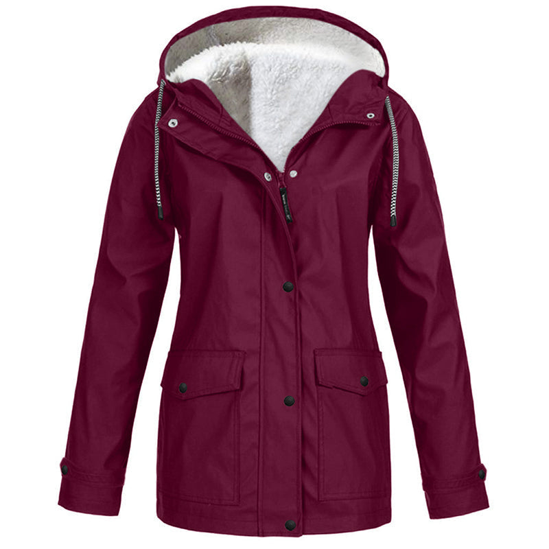 💖LAST DAY SALE 70% OFF🧥Women's Plush-Lined Windproof Hooded Jacket