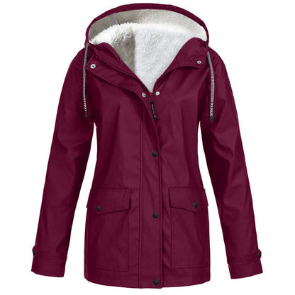 💖LAST DAY SALE 70% OFF🧥Women's Plush-Lined Windproof Hooded Jacket