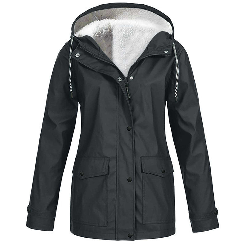 💖LAST DAY SALE 70% OFF🧥Women's Plush-Lined Windproof Hooded Jacket