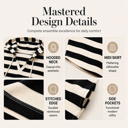 Hot Sale 49% OFF💖Women's Casual Striped Hoodie Dress