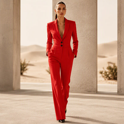 🌸49% OFF NOW!Women's Elegant Blazer Jumpsuit