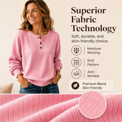 🔥49% OFF! Womens's Casual Waffle Knit Sweatshirt