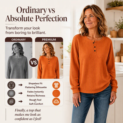 🔥49% OFF! Womens's Casual Waffle Knit Sweatshirt