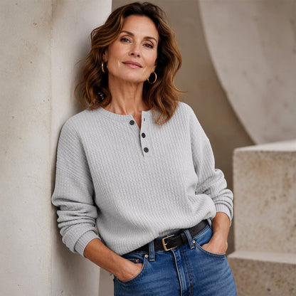 🔥49% OFF! Womens's Casual Waffle Knit Sweatshirt