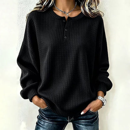🔥49% OFF! Womens's Casual Waffle Knit Sweatshirt