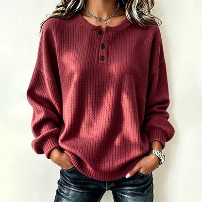 🔥49% OFF! Womens's Casual Waffle Knit Sweatshirt