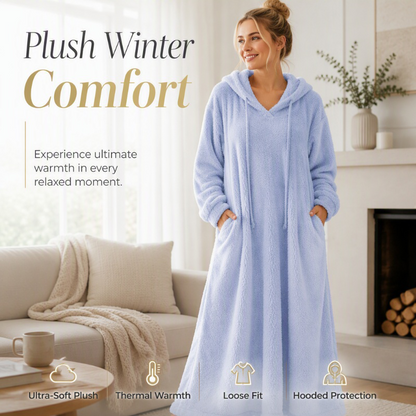 Women’s Casual Plush Hooded Lounge Dress