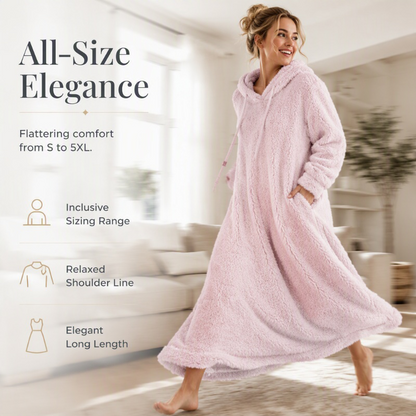 Women’s Casual Plush Hooded Lounge Dress