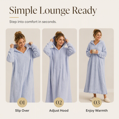 Women’s Casual Plush Hooded Lounge Dress