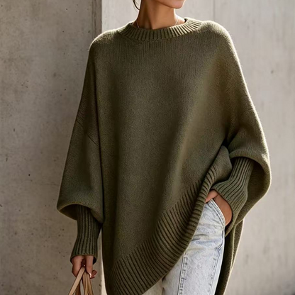 Women's Plus Size Crew Neck Pullover Sweater