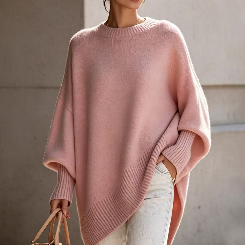 Women's Plus Size Crew Neck Pullover Sweater