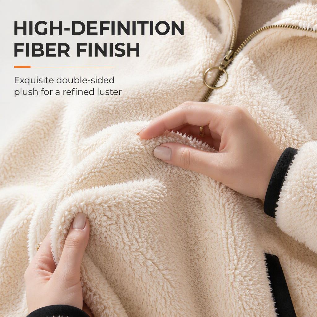 ⏳LAST DAY SALE ONLY￡15.99!!⭐🧥 Soft Plush Zip-Up Cardigan – Cozy Full-Zip Layer for Effortless Cool-Weather Style