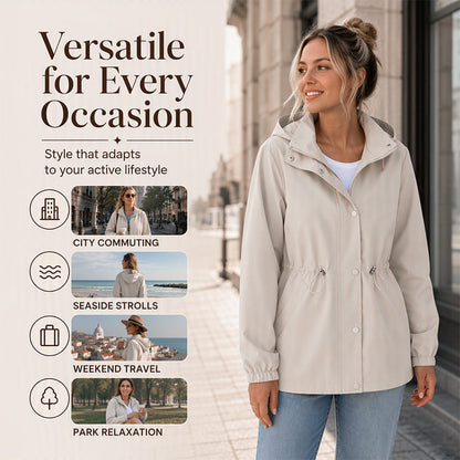 Women's Versatile Waterproof Hooded Jacket
