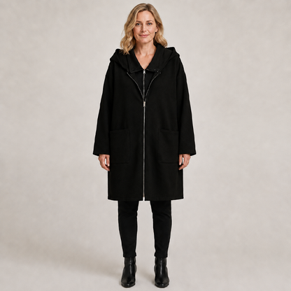 ⌛Limited-Time Offer-Women's Hooded Mid-Length Jacket with 2 Zippers
