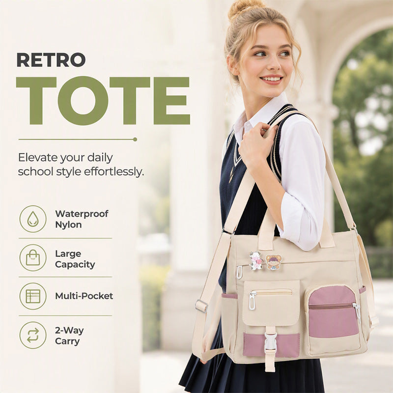 ✨Large Capacity Multi-Pocket Canvas Tote Bag