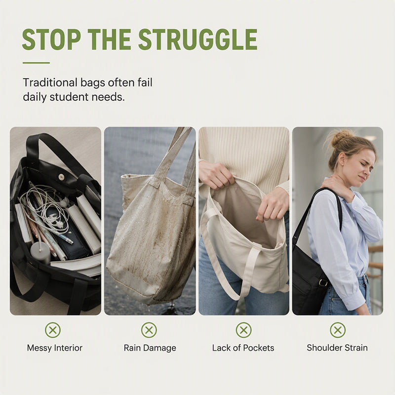 ✨Large Capacity Multi-Pocket Canvas Tote Bag