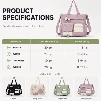 ✨Large Capacity Multi-Pocket Canvas Tote Bag