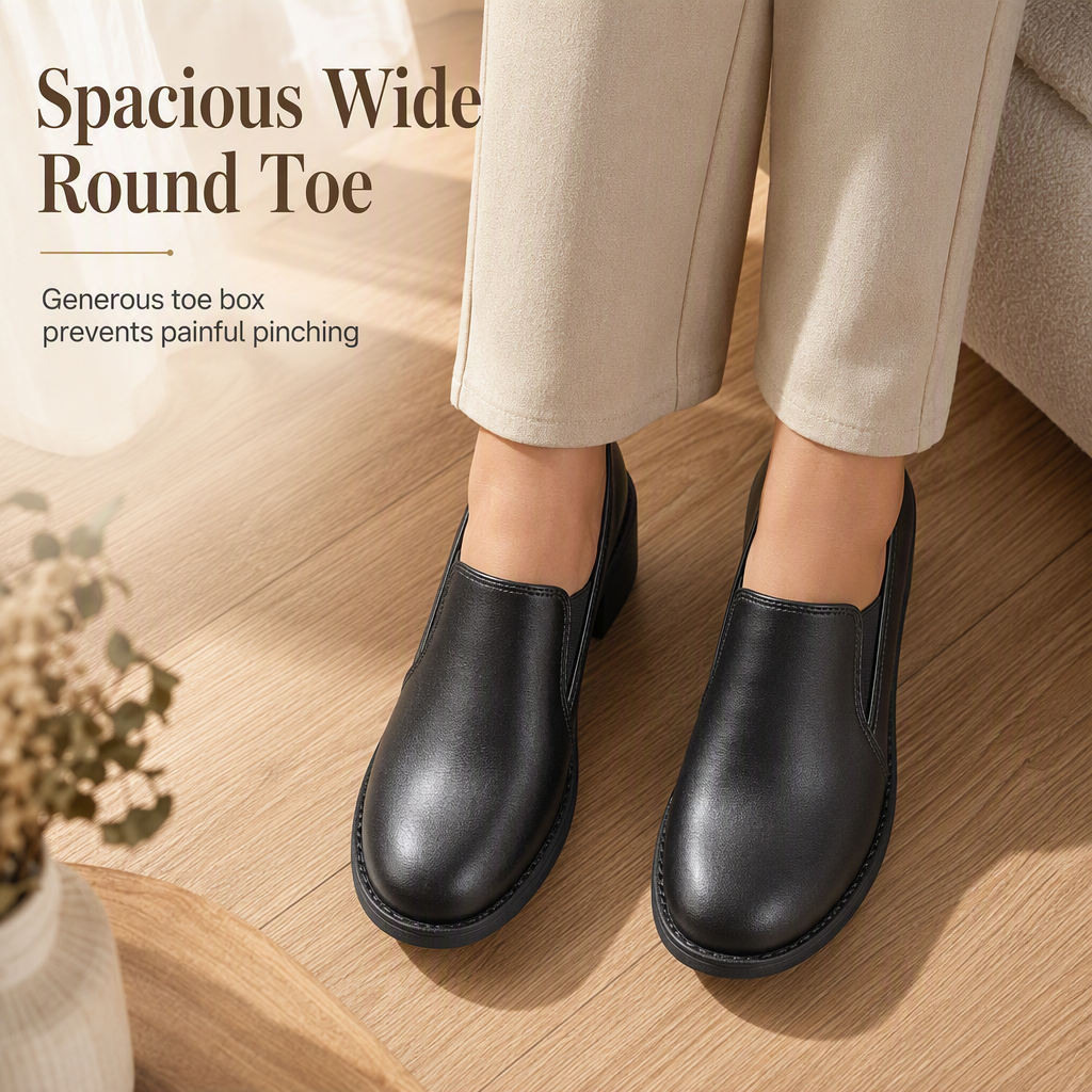 ✨Women's British Style Retro Slip On Mid Block Heel Pumps Plus Size Chunky Heel Low Top S✨𝘉𝘶𝘺 𝘢𝘯𝘺 2 𝘢𝘯𝘥 𝘨𝘦𝘵 𝘢𝘯 𝘦𝘹𝘵𝘳𝘢 8% 𝘥𝘪𝘴𝘤𝘰𝘶𝘯𝘵hoes