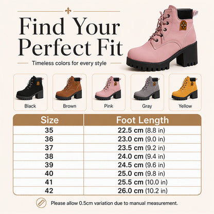 Women's Winter Chunky Block Heel Boots