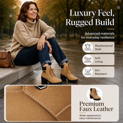 Women's Winter Chunky Block Heel Boots