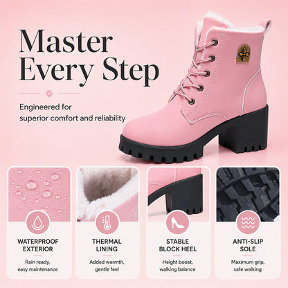 Women's Winter Chunky Block Heel Boots