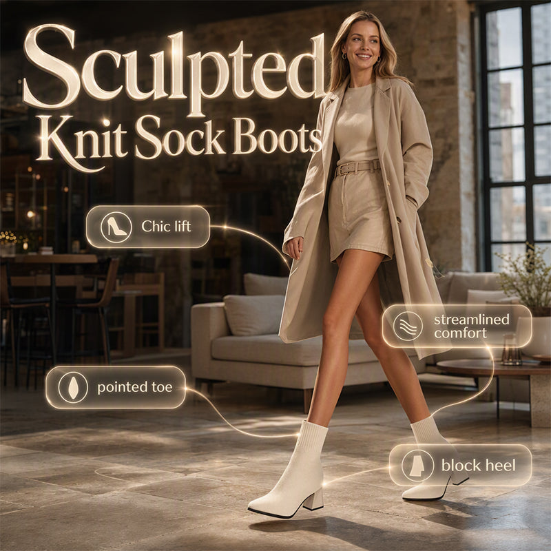 Elastic Knit Sock Boots for Women