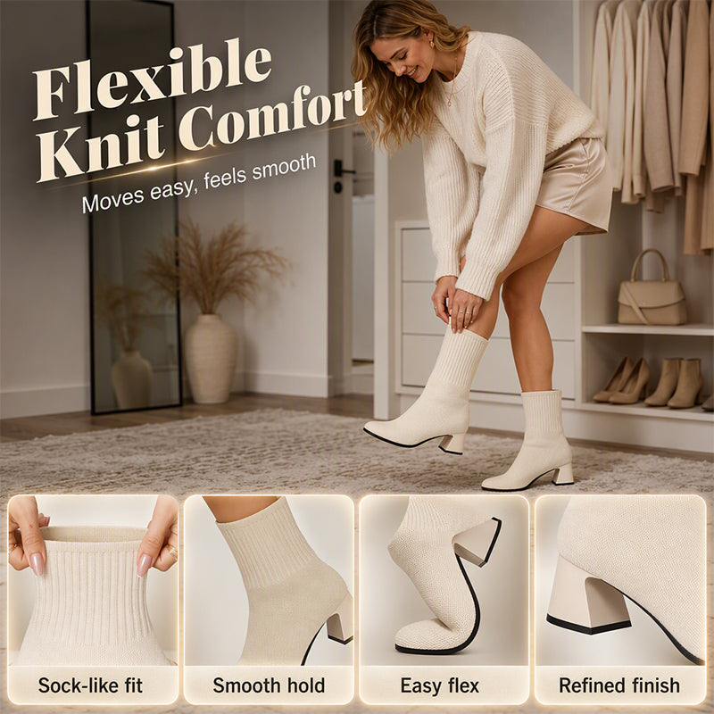 Elastic Knit Sock Boots for Women