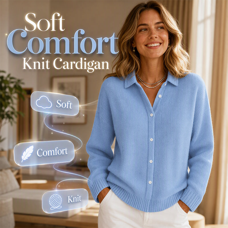Women's Lapel Collar Button Knit Sweater