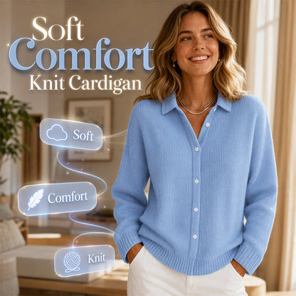 Women's Lapel Collar Button Knit Sweater