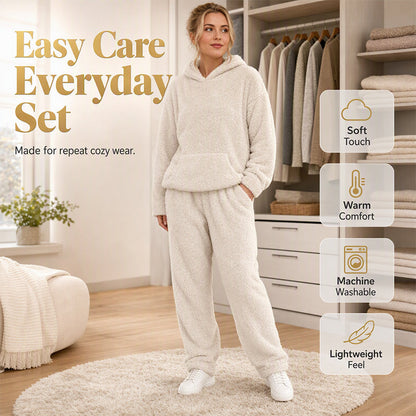 🔥Hot Sale-50% OFF🌸Women’s Plush Hooded Sweatshirt & Pants 2-Piece Set