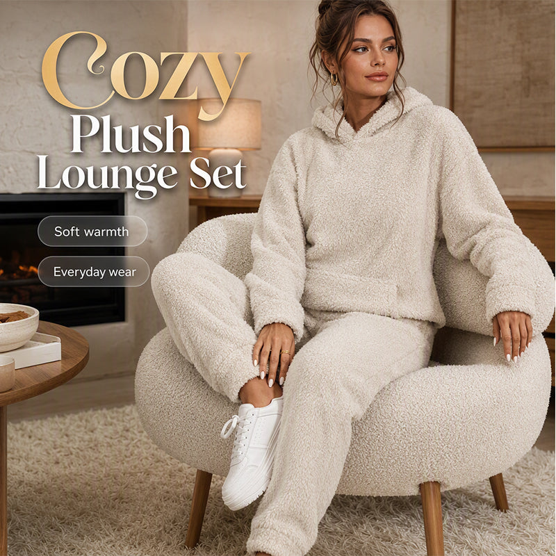 🔥Hot Sale-50% OFF🌸Women’s Plush Hooded Sweatshirt & Pants 2-Piece Set