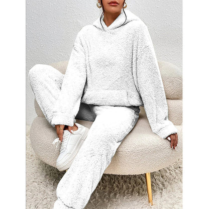 🔥Hot Sale-50% OFF🌸Women’s Plush Hooded Sweatshirt & Pants 2-Piece Set
