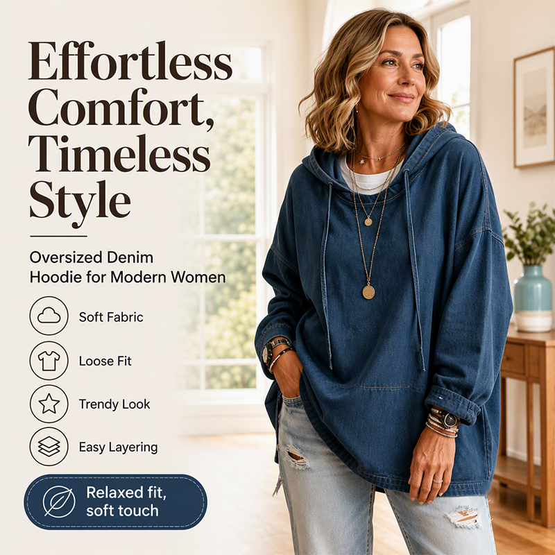 🌸Hot Sale 50% OFF💖Women's Casual Denim Hoodie