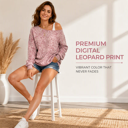 🔥50% OFF NOW!Women's Chic Asymmetric Leopard Print Top