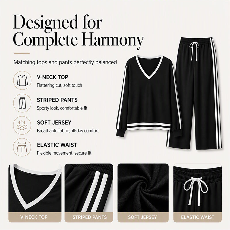 Hot Sale 50% OFF💖Women's V-Neck Pullover & Wide-Leg Pants Set