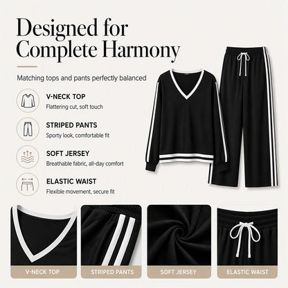 Hot Sale 50% OFF💖Women's V-Neck Pullover & Wide-Leg Pants Set