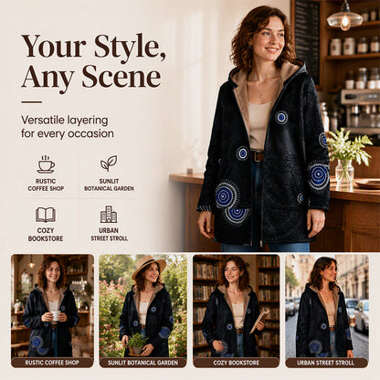 🍂Autumn Hot Sale 49% OFF🔥Women's Vintage Leaf Print Hooded Coat