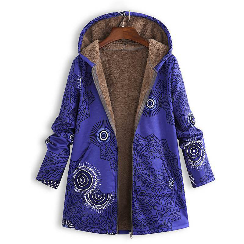 🍂Autumn Hot Sale 49% OFF🔥Women's Vintage Leaf Print Hooded Coat